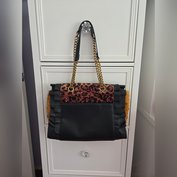 Betsey Johnson Leopard Ruffle Shoulder Bag - Picture 7 of 10